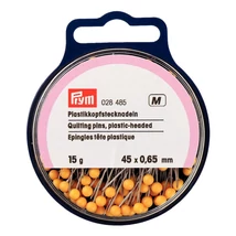 Gombostű 45x0,65 mm, műanyag és sárga fejű 15gr.