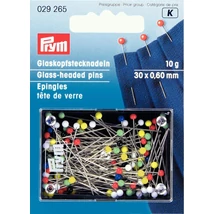 Üvegfejű gombostű 30x60mm, 10 gr.