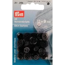 Vegyes gomb, fekete 11+9 mm, 30 db-os