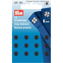 Patent fekete, 6 mm, 20 db-os