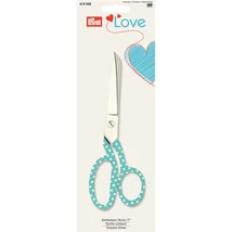 Prym Love kék-fehér pöttyös olló 18 cm (textilhez)