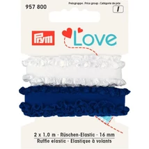 Prym Love elasztikus fodros pánt, kék-fehér