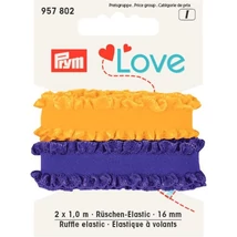 Prym Love elasztikus fodros pánt, sárga -lila