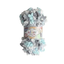 Puffy fine color 5939 - türkiz-fehér- szürke