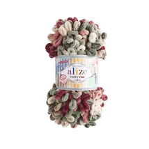 Puffy fine color 6039 - zöld-bordó-drapp