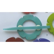 Virág alakú dísztű - türkiz színű, 90 mm