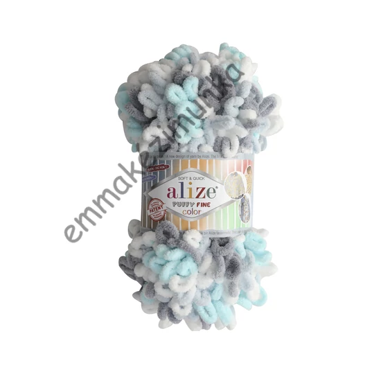 Puffy fine color 5939 - türkiz-fehér- szürke