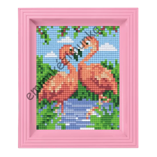 Pixel készlet - Flamingo pár (dzsungel)